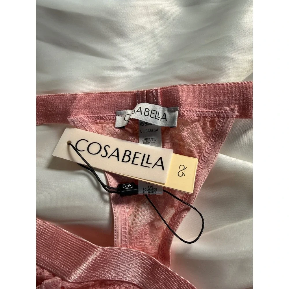 Cosabella Men's Pink Lace Thong Sexy‎ Sheer Italian Designer Underwear Size L